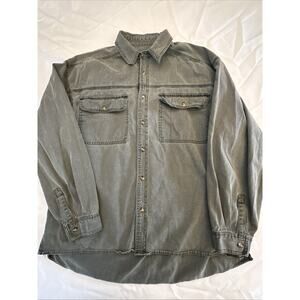 Vintage Zeppelin Shirt Mens Fits XXL Gray Corduroy Denim Long Sleeve Rockability